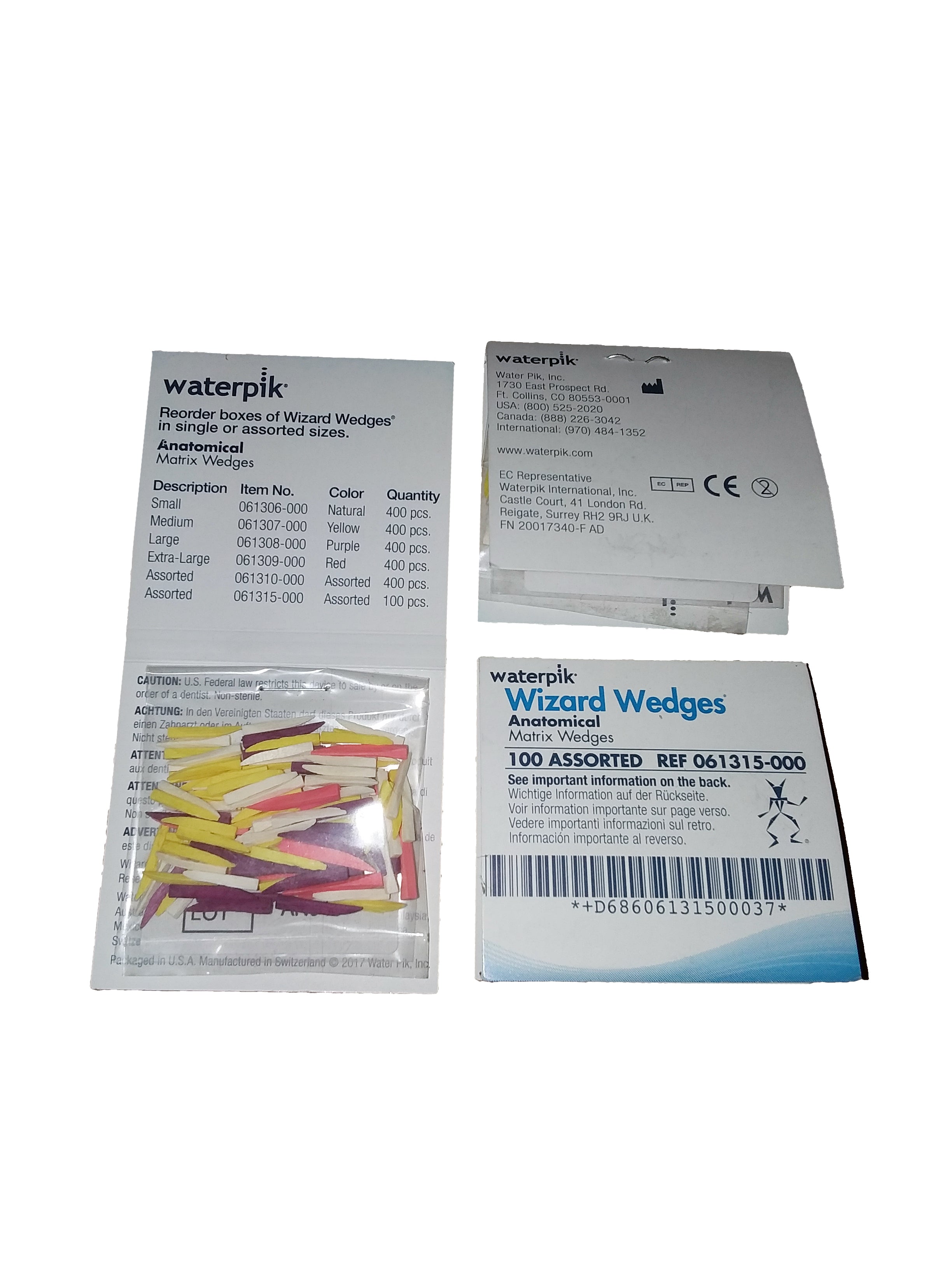 WaterPik 061315-000 Wizard Wedges Anatomical Matrix Wedge Assorted 100/Bx WaterPik 061315-000 Wizard Wedges Anatomical Matrix Wedge Assorted 100/Bx
